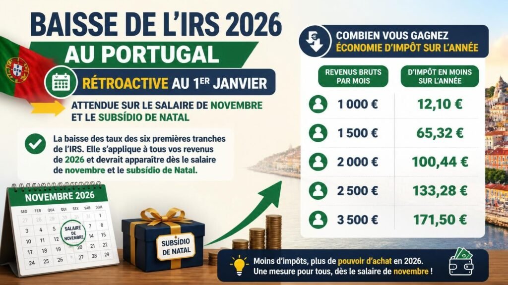 Baisse de l'IRS 2026 votée : rétroactive au 1er janvier, attendue sur le salaire de novembre
