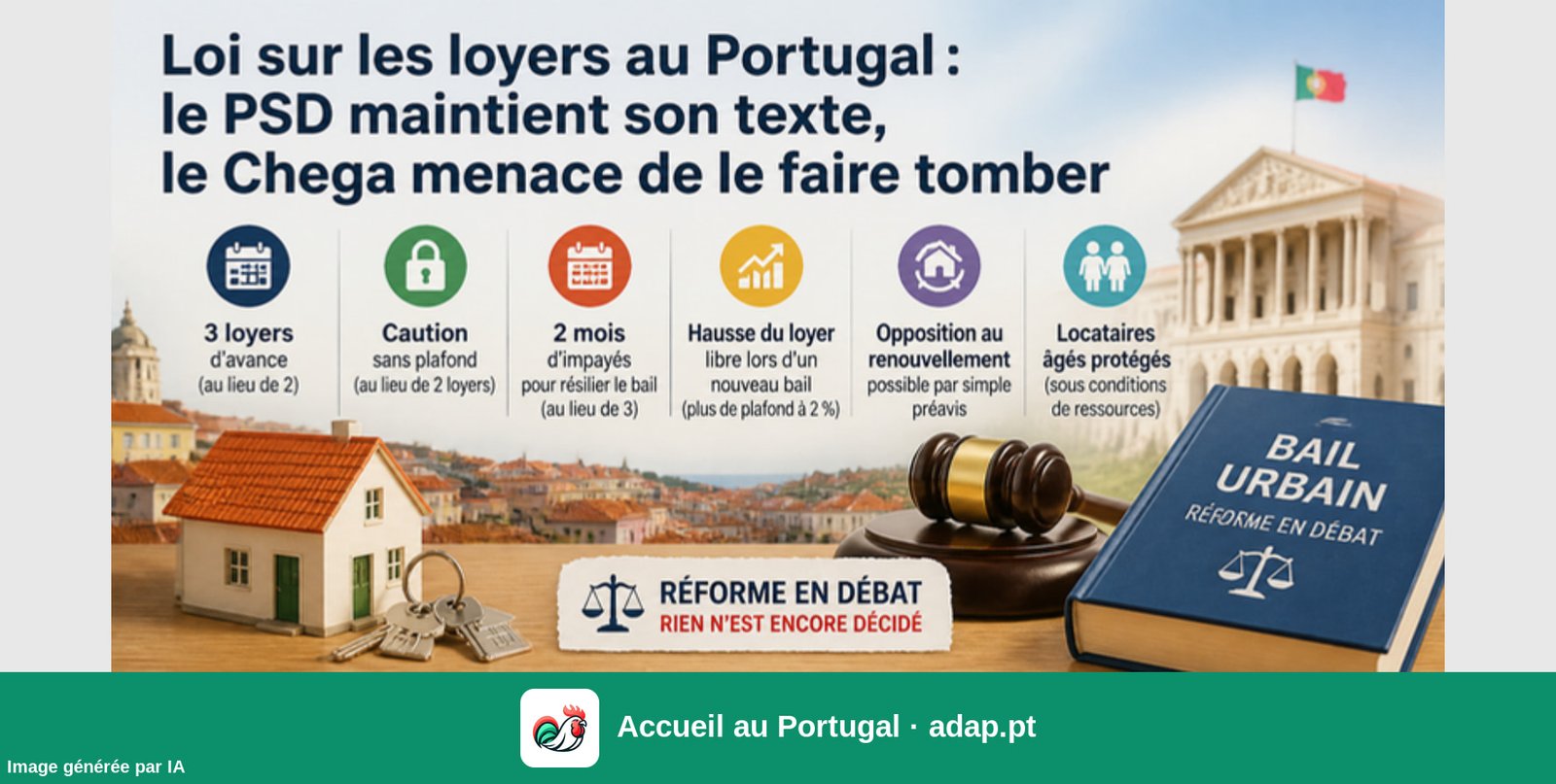 Loi sur les loyers au Portugal : le PSD maintient son texte, le Chega menace de le faire tomber